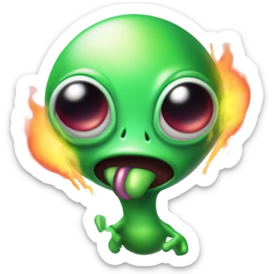 Farting alien sticker