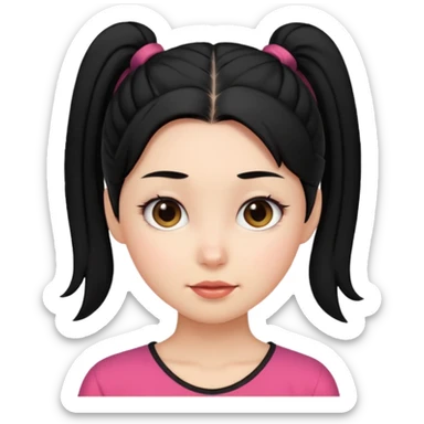 cewe lembut rambut kuncir item kayak cute gitu tapi gausah adakepangnya  dan sudah agak dewasa gitu sticker