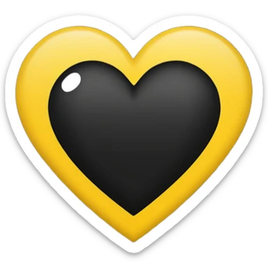 Black with vertical yellow stripe middle dashed inside black heart

 sticker