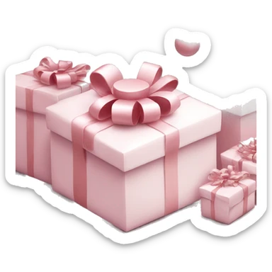 Light pink Christmas gifts under a white Christmas tree  sticker