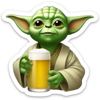 Yoda happy drink beer sticker