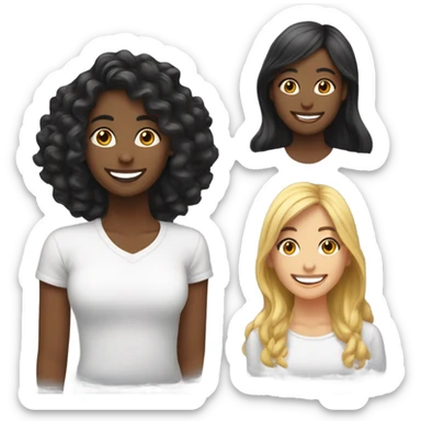 Amigas con cabello negro  sticker
