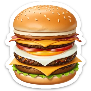 can you make me a breakfast item mixed into a lunch item? so like half burger half breakfast sandwhich sticker
