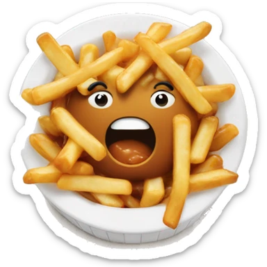 Poutine qui mange du riz  sticker