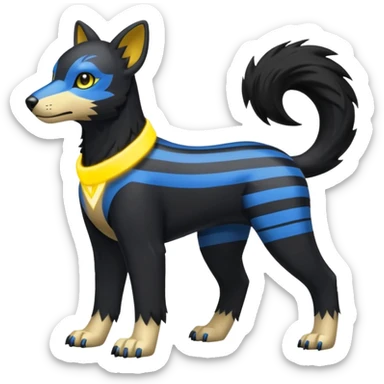 Houndour-Electrike-Fakémon-hybrid-creature (full body)  sticker