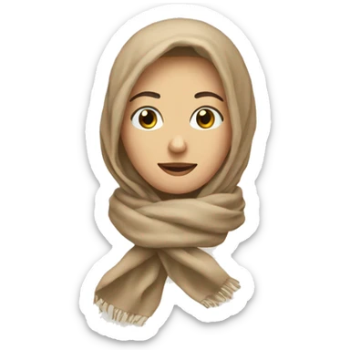Beige scarf sticker