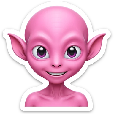Pink alien sweety sticker