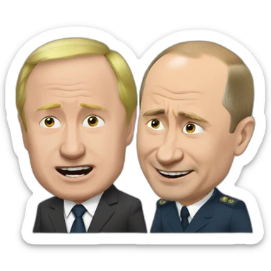 Putin crying and zelenskiy laughing sticker