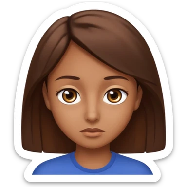 big dark eyes and tanned skin brown hair sticker