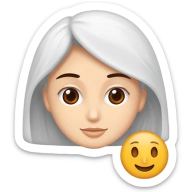 Çok güzel bir sarışın kadın saçları düz uzun kıyafeti beyaz göz rengi kahverengi sticker