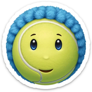 full blue tennis ball sticker