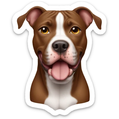 brown pitbull sticker