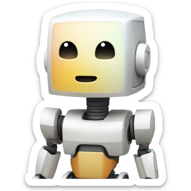 a cute chibi Cubic-styled humanoid faceless robot with a cubic head. The robot should have a big mosaic of shades and design, giving it a pixelated, modern look. It should be waving a BITCOIN flag while saying 'GM' in a dynamic and energetic manner
 sticker