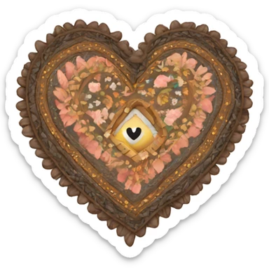 Boho heart sticker