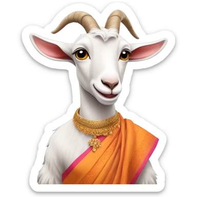 Goat Wearing saree sticker