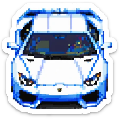 Lamborghini Aventador in Minecraft blocky style sticker