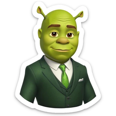 Shrek with a suit on sticker