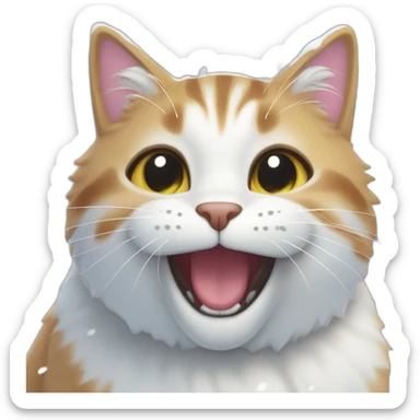happy cat in snow sticker