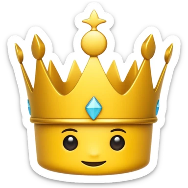 create a crown cartoony without details or anything make it tiny as a real emoji roblox style sticker