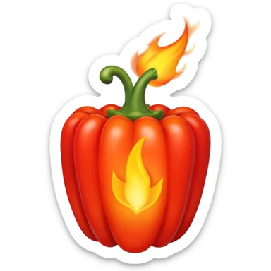 un piment avec une petite flamme a coté sticker