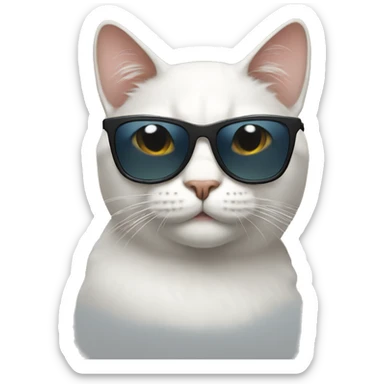 Cat with sunglasses sticker
