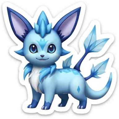 Nebulae Noibat-Vaporeon-Glaceon-Meowstic-Fakémon-hybrid-creature (full body)  sticker