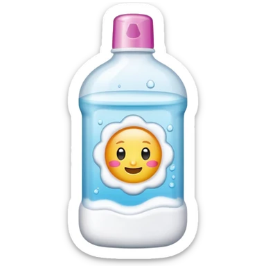 Bottle with a sticker for bath foam   sticker