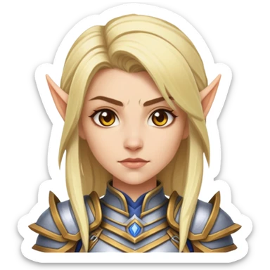 Warcraft female blonde half-Dranei  sticker