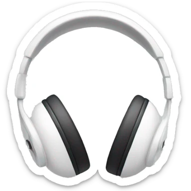 White headphone  sticker