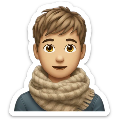boy in cat scarf sticker