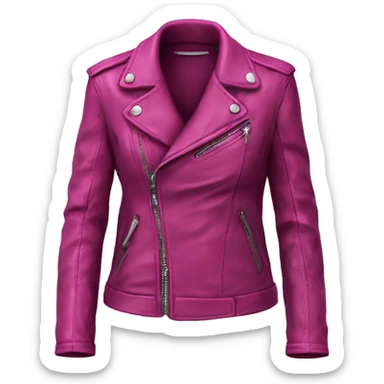 Realistic isolated magenta fashion leather jacket. sticker