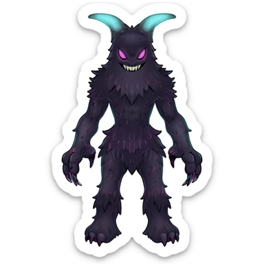 Aural bioluminescent spectrumal darky dusky spoopy spoilt rotten Salandit-Amaura-Darkrai-animal-creature-hybrid-fusion-creature, full body  sticker