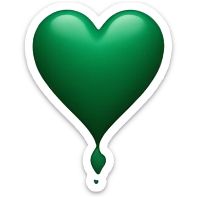 Dark green heart sticker