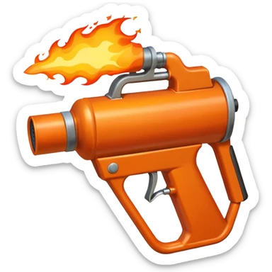 flame thrower realistic sticker