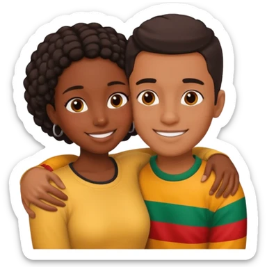Couple in love black girl and Mexican boy  sticker