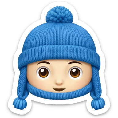 Blue winter hat sticker