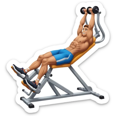 Man Doing Machine Leg Extension. Smiling sticker