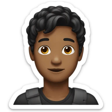 black haired boy with jawline sticker