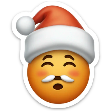 apricot with santa hat sticker