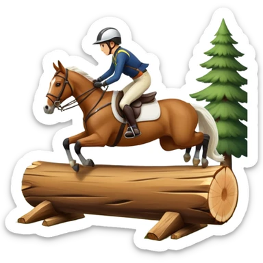 xc horse and rider jumping a table or a log (3 day eventing) sticker