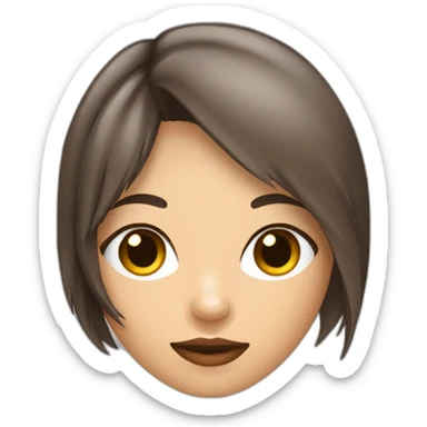 Brunette bruine ogen en visszrshoedje en wolfcut sticker