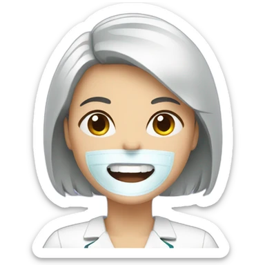 Woman at the dentist sticker