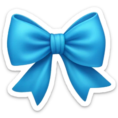 blue bow with loose ends sticker