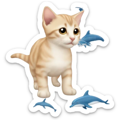 a kitten o a dolphin sticker