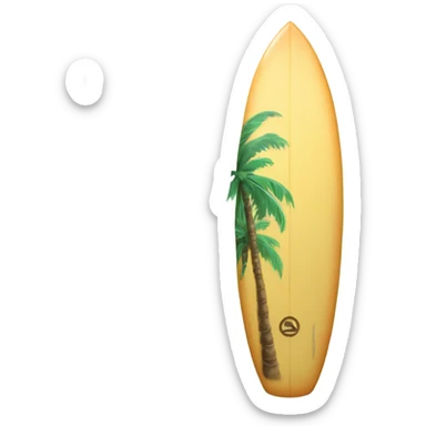 A surfboard with palm trees on it sticker