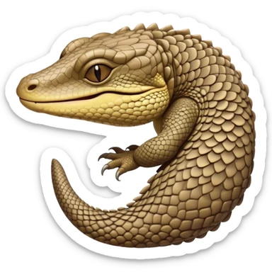 Meme-Worthy cute Sleeping Monitor Lizard Portrait Emoji, Head resting peacefully with a contented smile, showcasing intricately patterned scales and eyes gently closed in serene slumber, Simplified yet comically adorable features, highly detailed, glowing with a soft, drowsy earthy light, high shine, relaxed and utterly lovable, stylized with an air of playful laziness, bright and heartwarming, soft glowing outline, capturing the essence of a sleeping reptilian guardian that feels destined to become the next viral icon of adorable rest! sticker