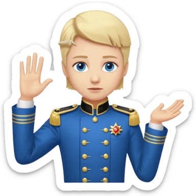 cute, authoritarian leader with a body giving orders, regal clothes sticker