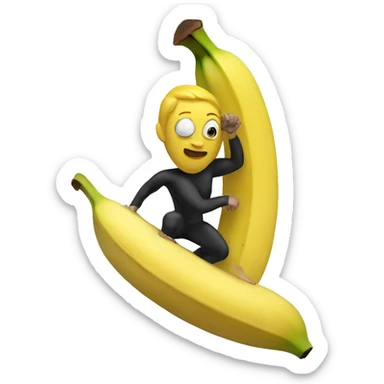 Banana surfing sticker