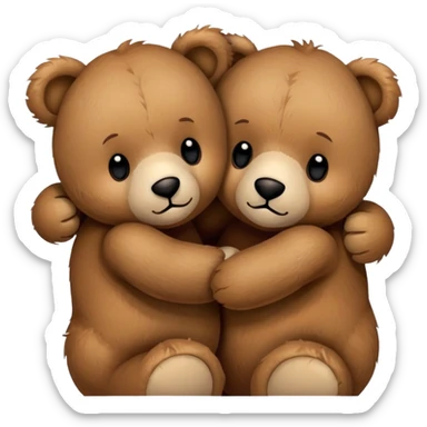 Two teddy bears hugging  sticker