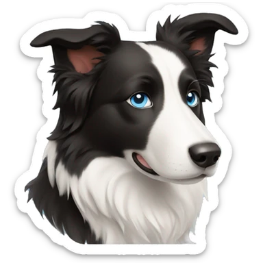 Border collie with light blue eyes sticker